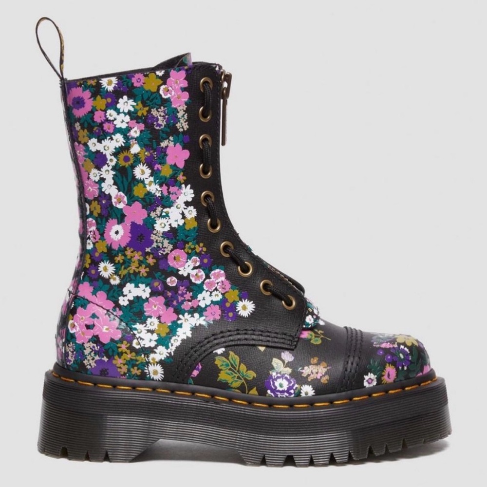 Dr. Martens Sinclair Hi Platform Floral Leather Boots MSRP$260 LIMITED EDITION